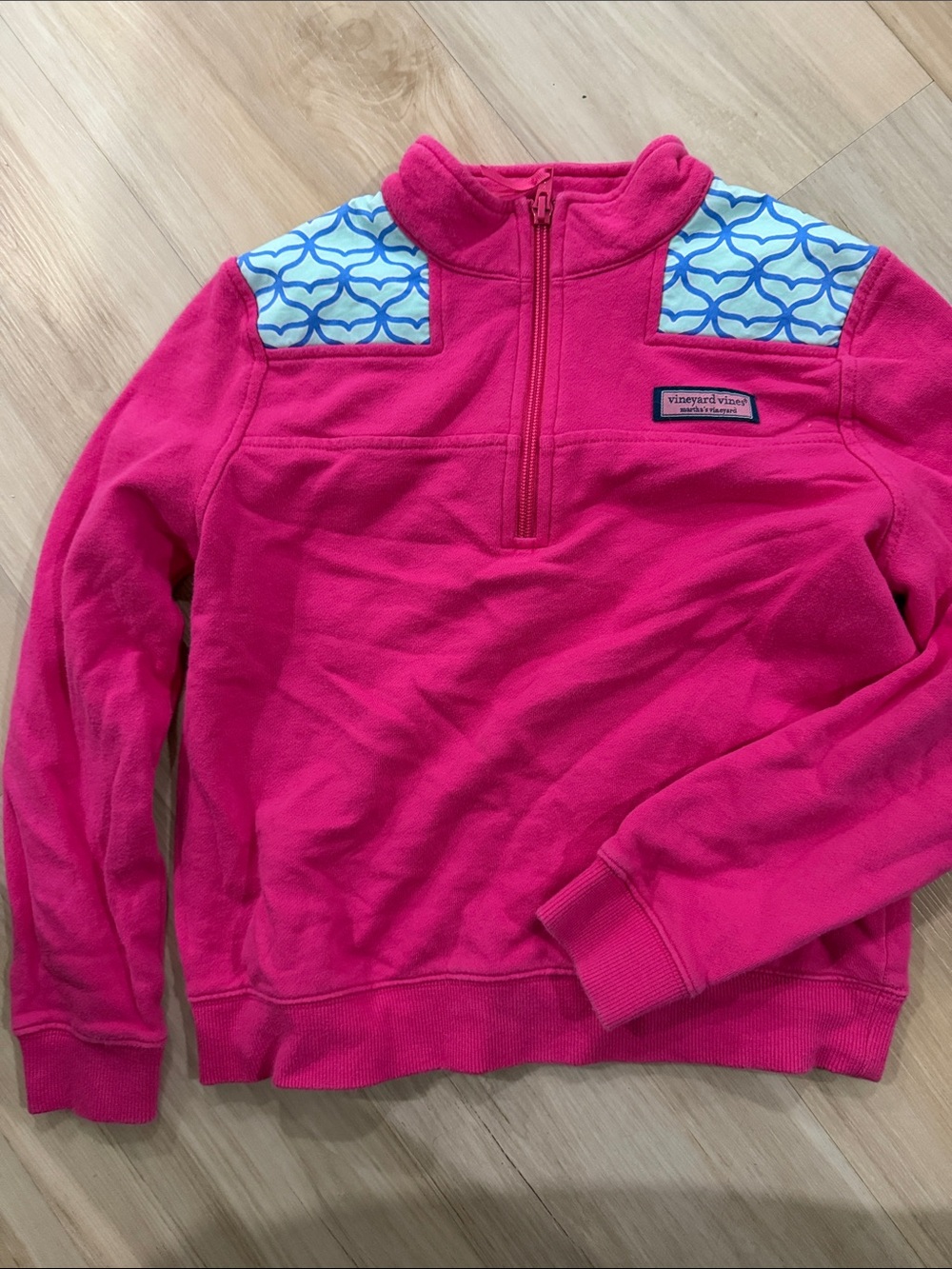 Vineyard Vines Girls' Hot Pink Half-Zip Pullover Jacket